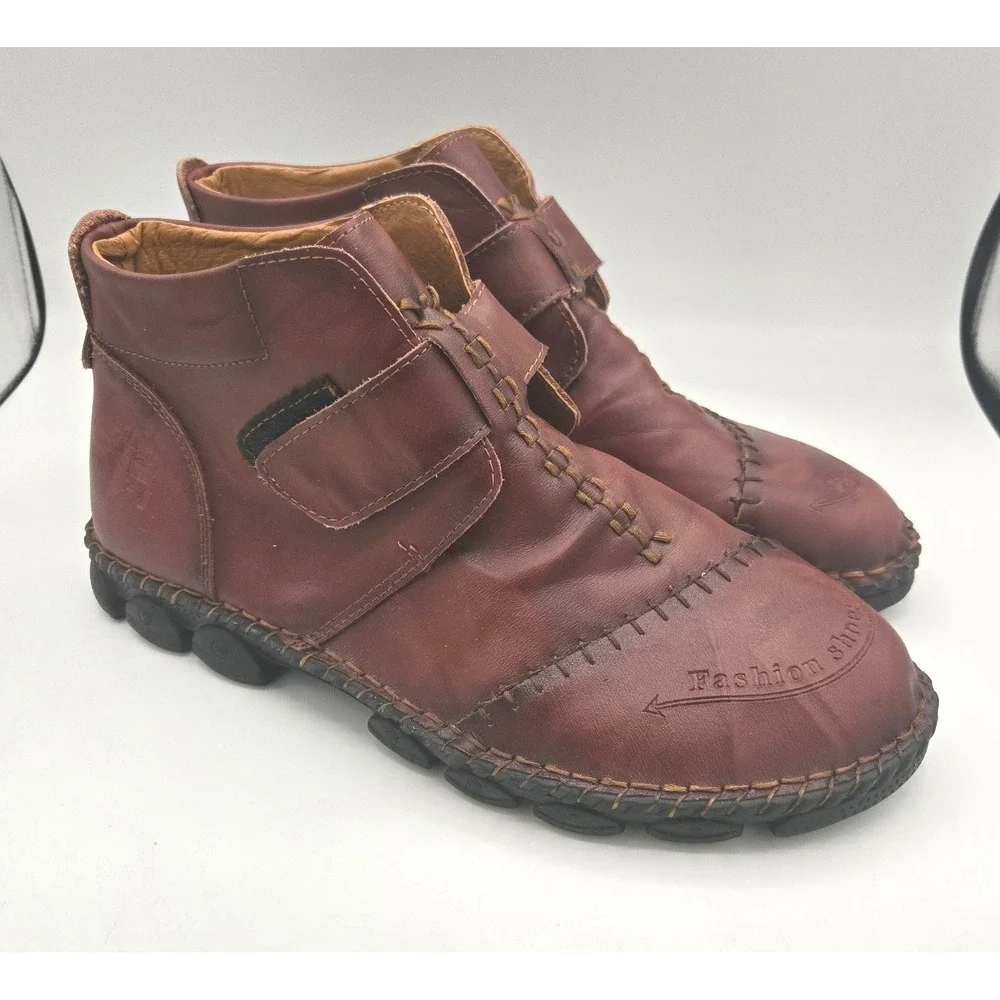 Men's Leather Ankle‎ Boots, Fashion Shoes, Size 11